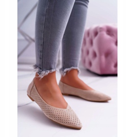 Női balerinák Lu Boo Áttört bézs desszert 1