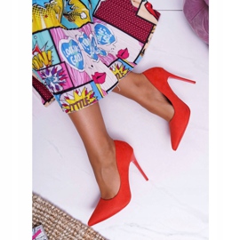 PS1 Női Stilettos Velúr Narancs Yanna 2