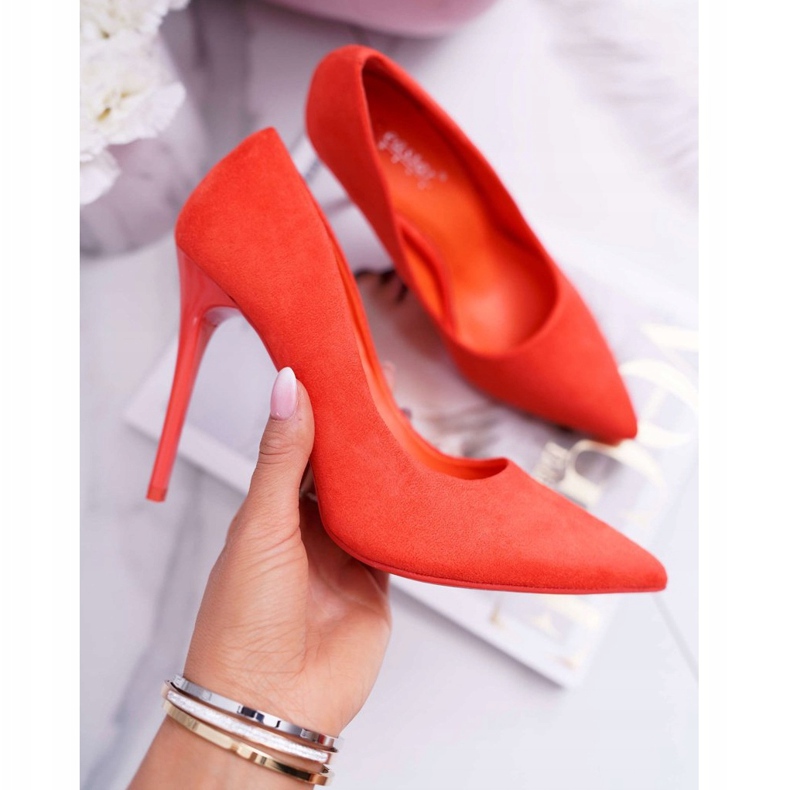 PS1 Női Stilettos Velúr Narancs Yanna 1