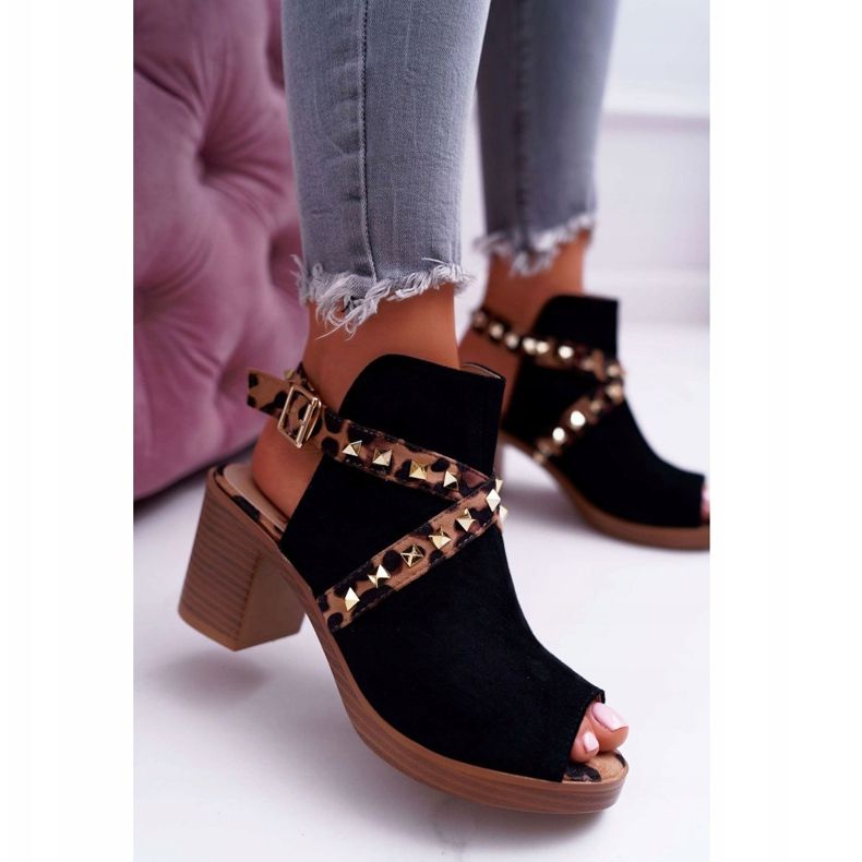 Női szandál magas sarkú Lu Boo fekete 318-30 Fiode 1