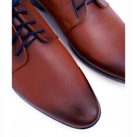 Mario Boschetti Elegáns bőrbőr férfi broguék barna Menelaosban 2