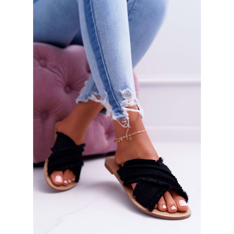 Vices Női anyag papucs satu 7269 Fekete Jamen 1