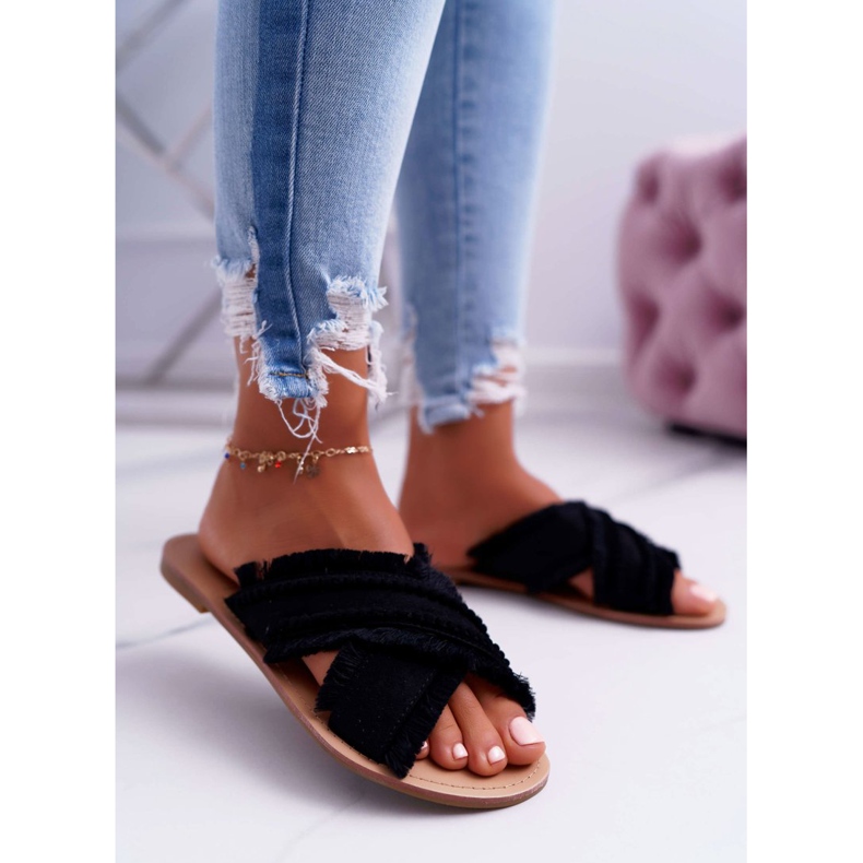 Vices Női anyag papucs satu 7269 Fekete Jamen 2