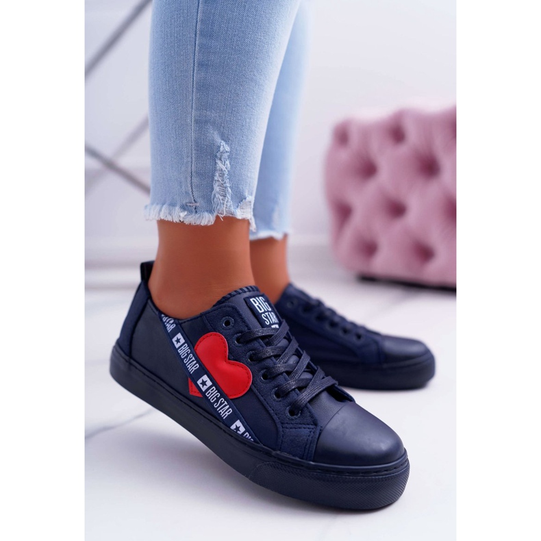 Női tornacipő Big Star Navy Blue szívvel EE274258 sötétkék 1