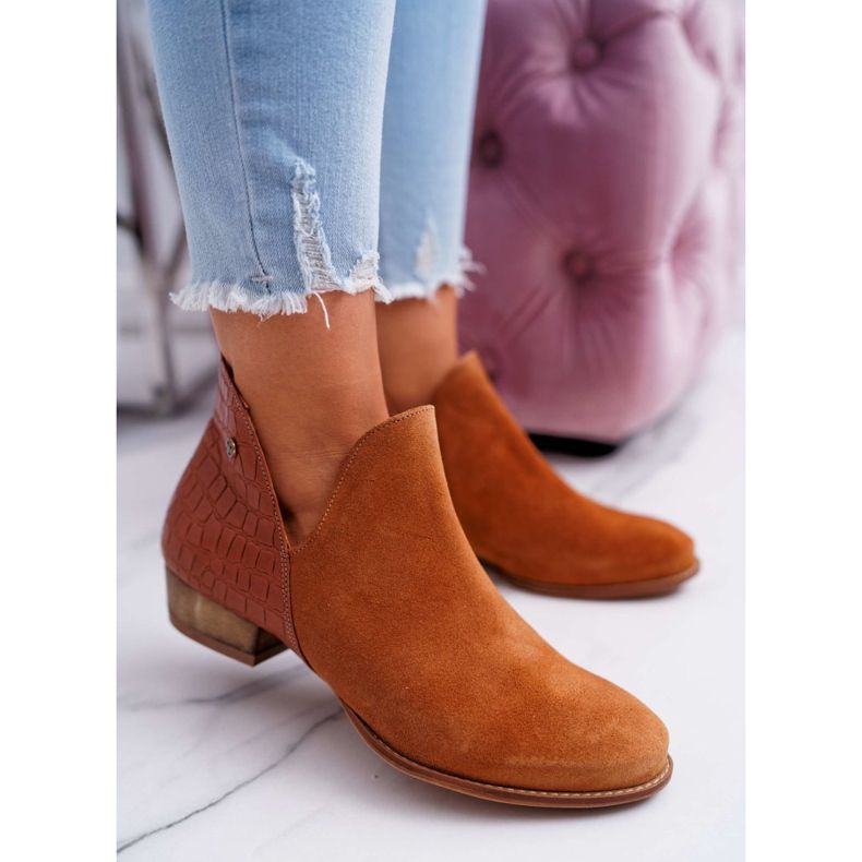 Női lapos csizma Maciejka őszi bőr vörös 04091-29 barna 1 Női lapos csizma Maciejka őszi bőr vörös 04091-29 barna 1