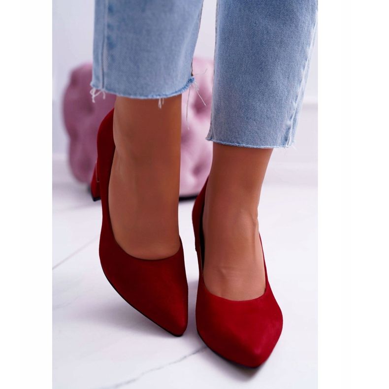 Laura Messi Női pumpák Suede Red 2050 Tiffany piros 2