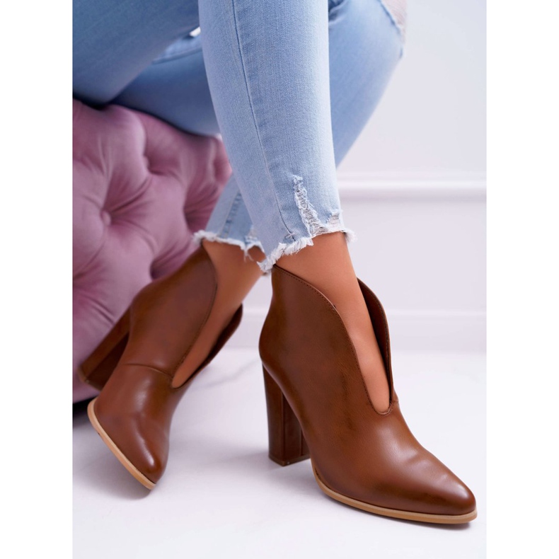 SEA Női csizma sarkán csúszik a barna mantán 2