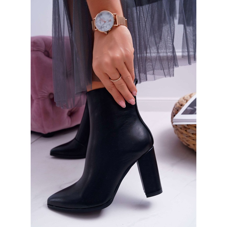 FRID Női csizma magas sarkú cipzár, Spitz fekete ferol 2