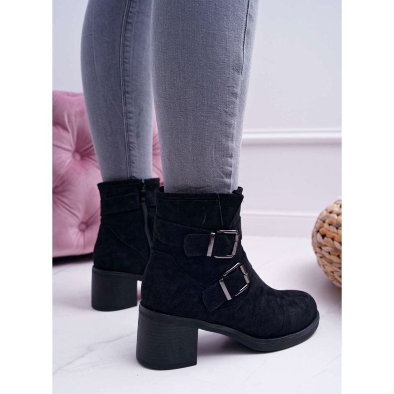 FRID Női Csizma Magas sarkú Velúr Fekete Fagret 2