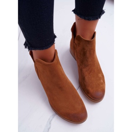 Nicole Női csizma lapos sarkú tavaszi bőrbarna őrület 2