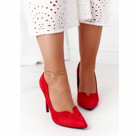 Női Stilettos Velúr Piros S.Barski Ziger 1