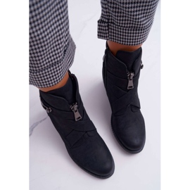 Vinceza Női csizma sarkán Velúr Fekete bátor 2