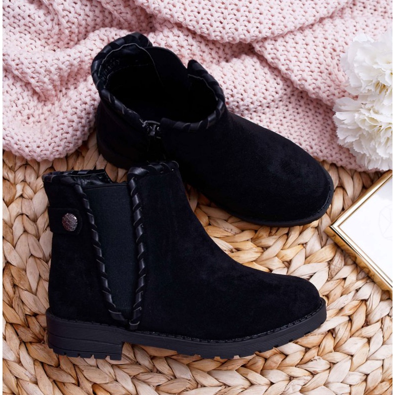 POPA Gyermek fekete csizma Lapos sarkú Sicarro 1