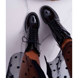 Sarkon lakkozott női csizma Fekete ragaszkodik hozzá 2