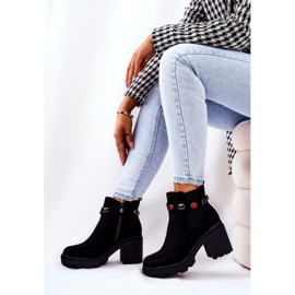 SEA Női csizma sarkán kristályokkal Fekete Macbeth 1