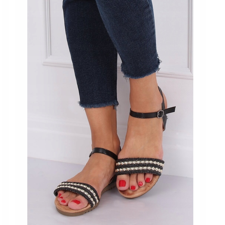 Fekete női szandál HT-68 Black 1