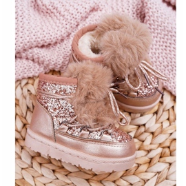 FRROCK Gyermek hócsizma szőrös pezsgővel, Minnie egérrel rózsaszín 1 FRROCK Gyermek hócsizma szőrös pezsgővel, Minnie egérrel rózsaszín 1