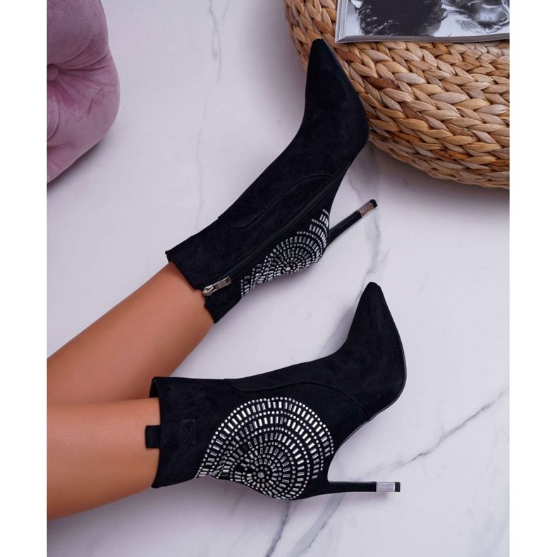 HAN Női Csizma Magas sarkú Fekete Divatos 1