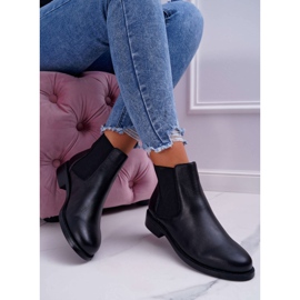 S.Barski Női csizma Chelsea csizma Lapos sarkú bőr Fekete Barski W1901 1