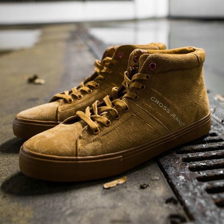 Cross Jeans Férfi cipők High Cross Farmer Bőr Velúr Camel EE1R4054C barna 2