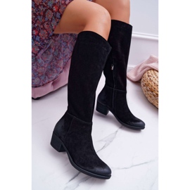 Női csizma Laura Messi 2071 Bőr Suede Black This Love fekete 1