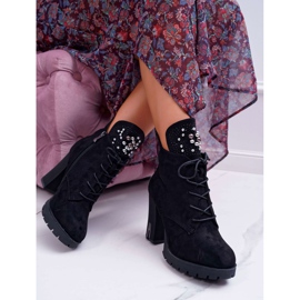 EVE Női csizma a sarkán és Platform Suede Black Fieste fekete 2