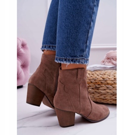 BUGO Női csizma sarkon Cowboy csizma Khaki Nutriso 2