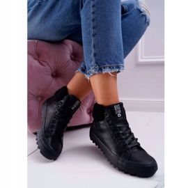 Női tornacipő Big Star High melegített fekete EE274145 2