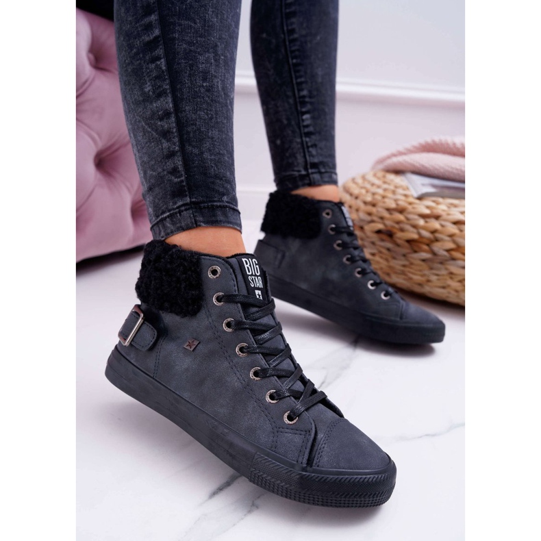 Női cipők Big Star High Warm Black EE274080 fekete 1