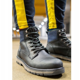 Férfi túracipő Bőr Big Star Black EE174267 fekete 1