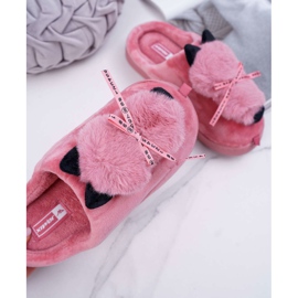 BUGO Női papucs szőrme cica Red Kitty piros 2