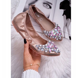PS1 Női balerinák kövekkel Rose Gold Crystal rózsaszín 1