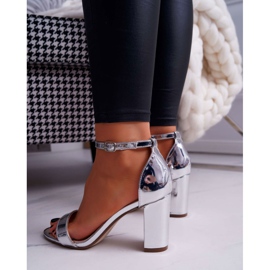 FRID Női szandál a sarkán Ezüst Huran szürke 2