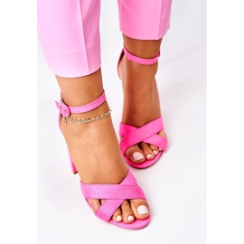 PS1 Női szandál sarkán Suede Fluo Fuchsia Telmen rózsaszín 1