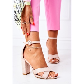 PS1 Női szandál sarkán Velúr bézs Telmen 2