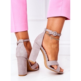 PS1 Női szandál sarkán Velúr szürke Telmen 1