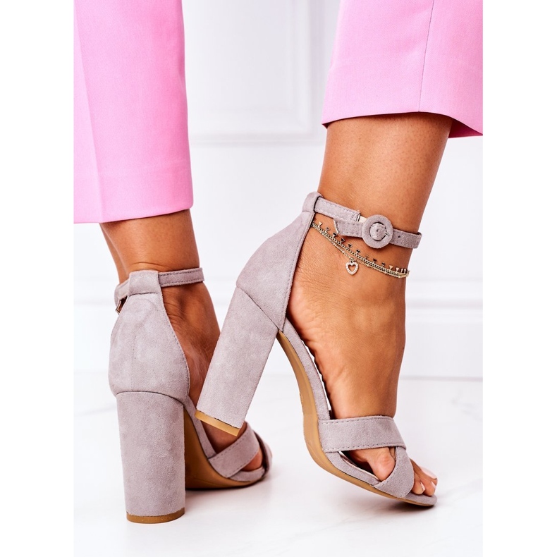 PS1 Női szandál sarkán Velúr szürke Telmen 1