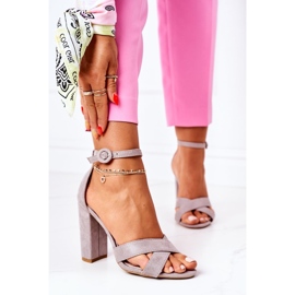 PS1 Női szandál sarkán Velúr szürke Telmen 2