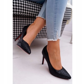 Lu Boo Black Snake Skin Stilettos SnakeDream fekete 2