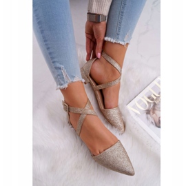 PS1 Női csillogó balerinák Spitz Gold Vontare -ban aranysárga 2