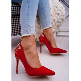 Női pumpák Red Suede Party Pacardo piros 1