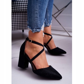 SEA Női szivattyú a sarkán csillogó fekete perset sokszínű 2