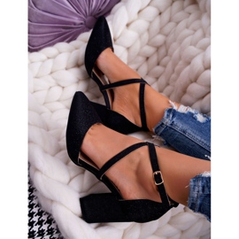 SEA Női szivattyú a sarkán csillogó fekete perset sokszínű 1