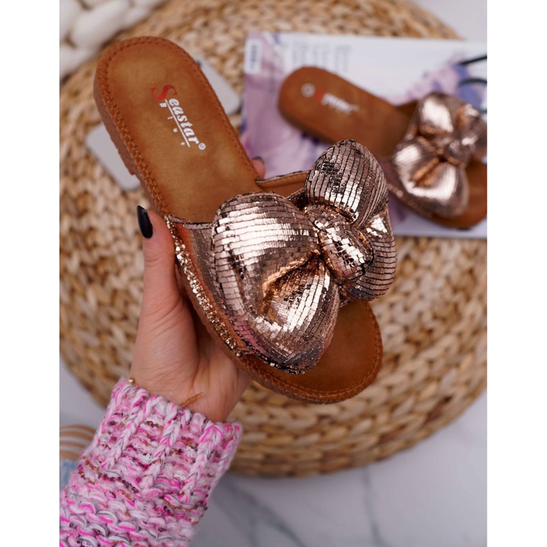 SEA Női papucs nagy íj pezsgővel Big Love sokszínű 1