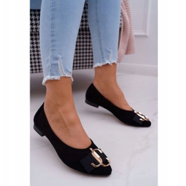 Nicole Női fekete velúr balerinák 2