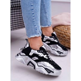 Női sportcipő Big Star, Daniel Lopez, fekete ezüst FF274A527 szürke 1