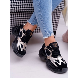 Női sportcipő Big Star, Daniel Lopez, fekete és arany FF274A524 sárga 2