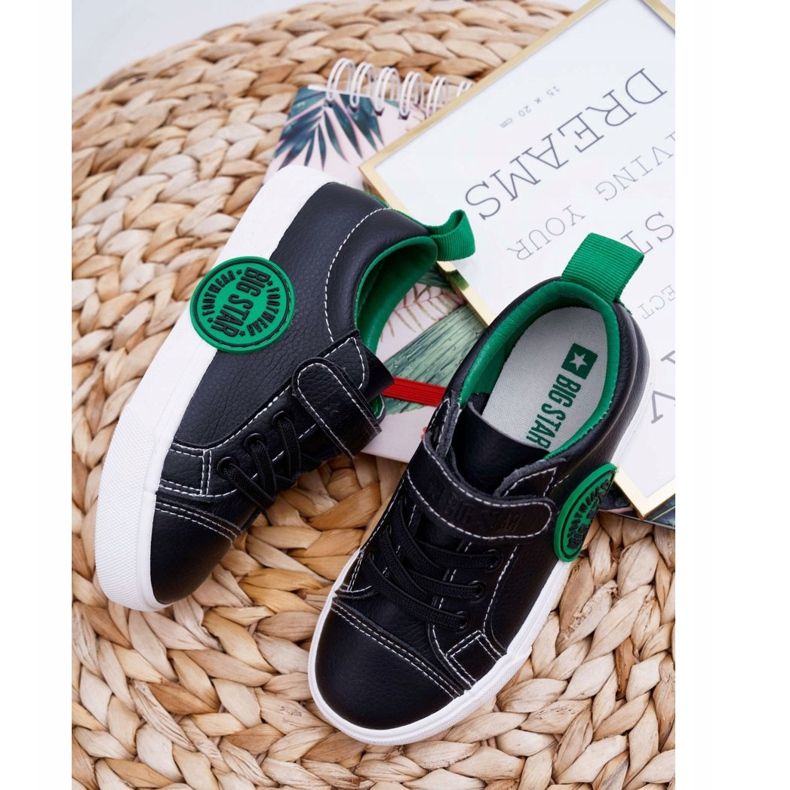 Gyermekcipők Big Star cipők tépőzárral FF374087 fekete 2