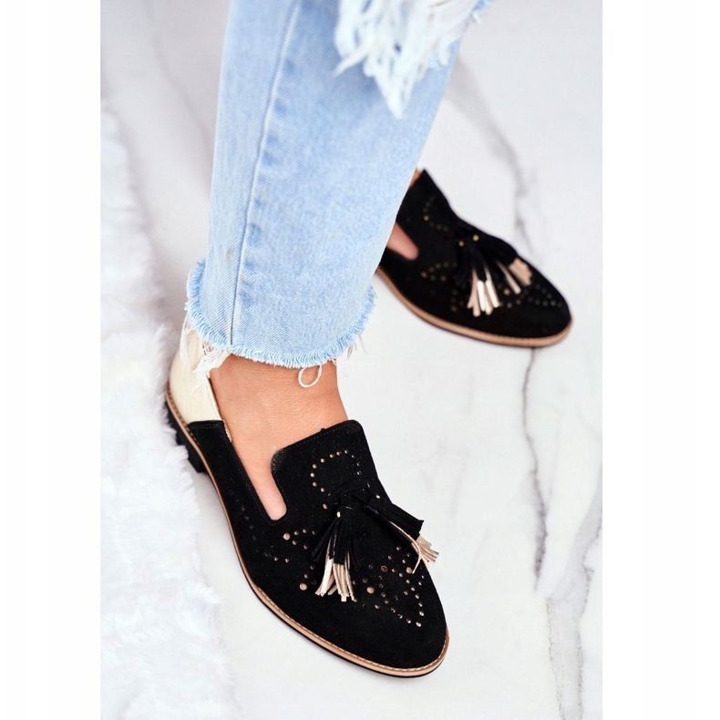 Női Brogues Maciejka Bőrcipők Fekete 04484-01 / 00-5 1