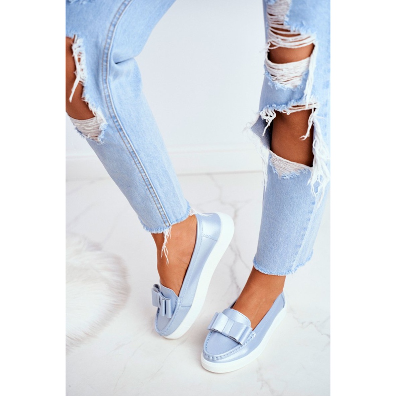 S.Barski Női cipők bőrkék színben 2